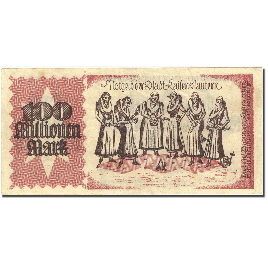 Billet, Allemagne, Pfalz, 100 Millionen Mark, personnage, 1923, 1924-04-01, TTB