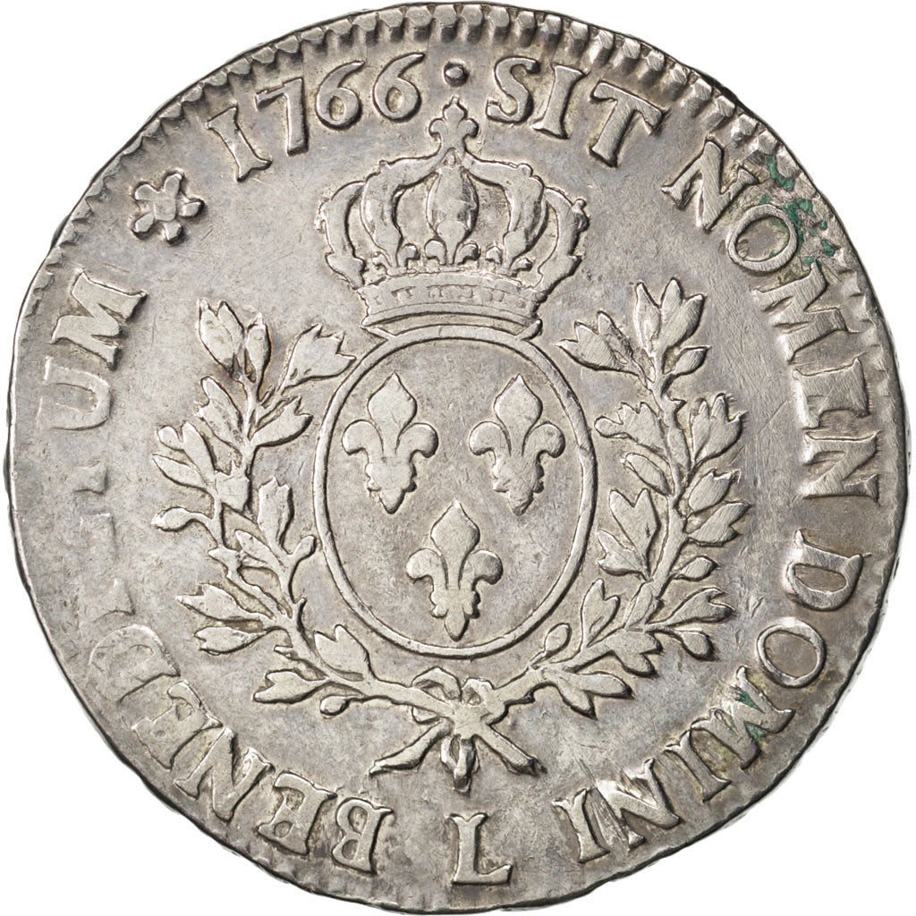 FRANCE, Écu au bandeau, ECU, 1766, Bayonne, KM #512.12, VF(20-25), Silver, ...
