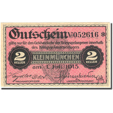 Banknote, Austria, Kleinmünchen, 2 Heller, valeur faciale, 1915 pink UNC(63)