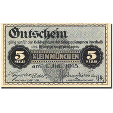 Banknote, Austria, Kleinmünchen, 5 Heller valeur faciale 1915-07-01 blue UNC(63)