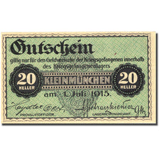 Banknote, Austria, Kleinmünchen, 20 Heller, valeur faciale, 1915 green UNC(63)