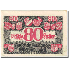 Banknote, Austria, Linz, 80 Heller, Blason, 1920, 1920-06-21, EF(40-45)