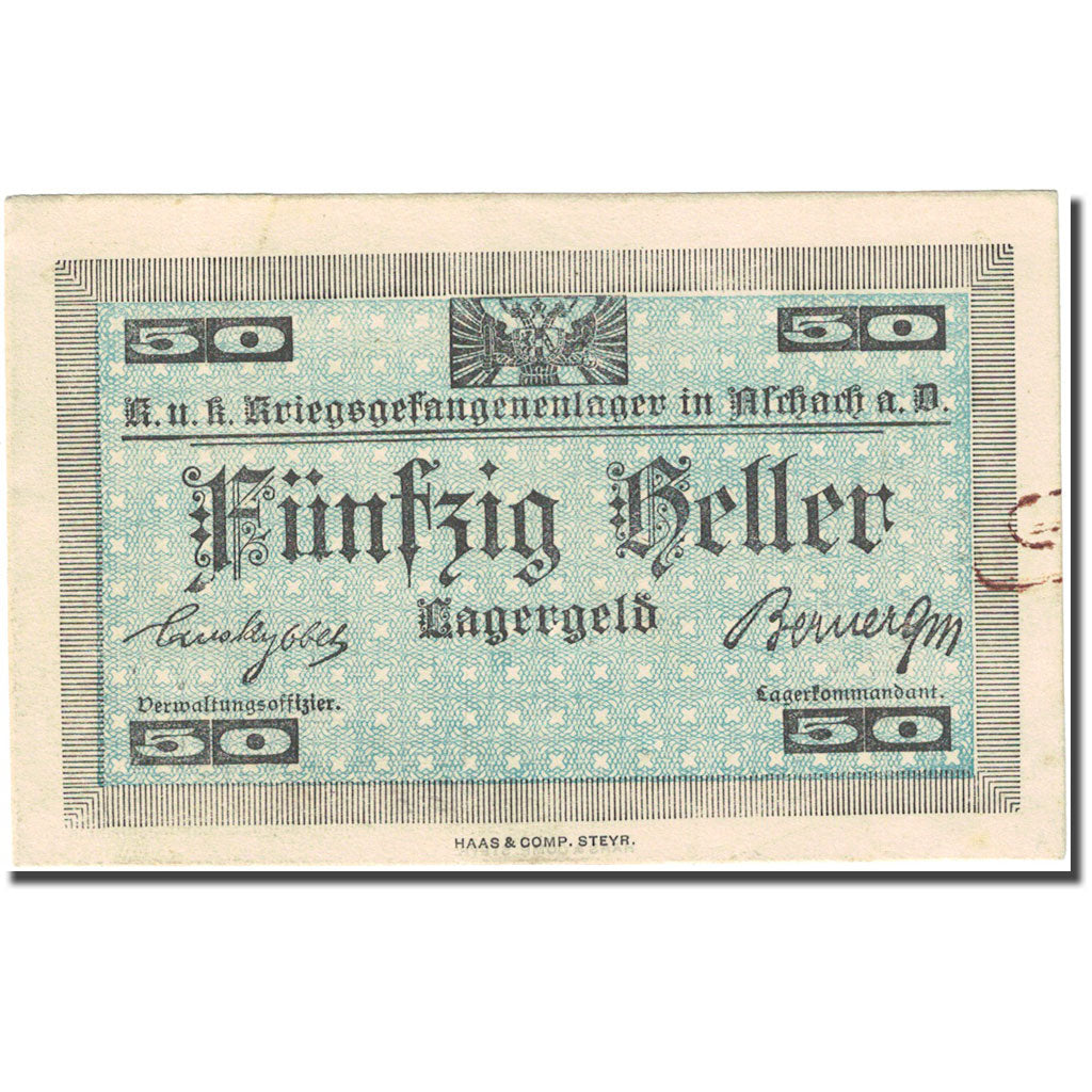 Geldschein, Österreich, Aschach an der Donau, 50 Heller, valeur faciale, SS