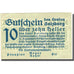 Geldschein, Österreich, Salzburg, 10 Heller, valeur faciale 1919 VZ Mehl:FS 8601