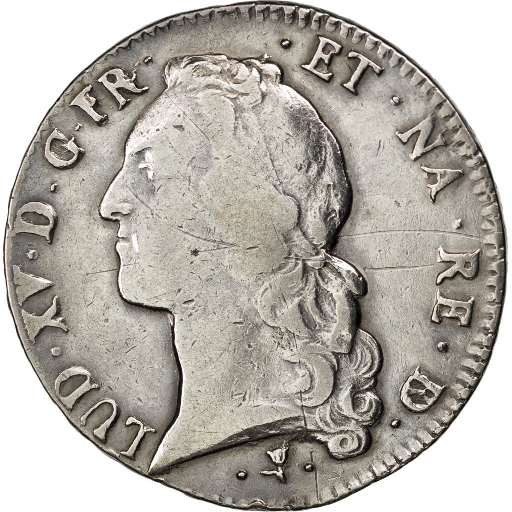 FRANCE, Écu de Béarn au bandeau, ECU, 1761, Pau, KM #518, VF(20-25), Silver, Ga.