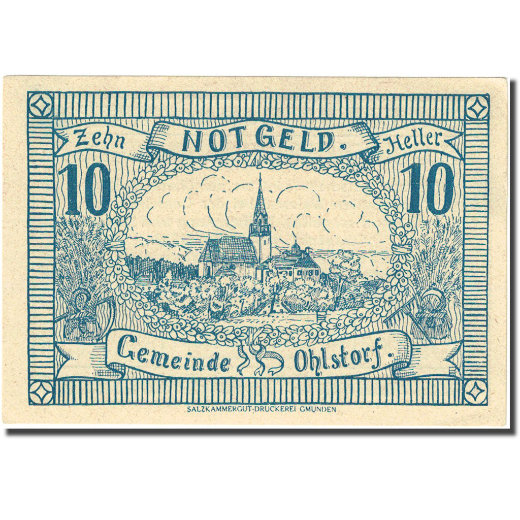 Banknote, Austria, Ohlstorf, 10 Heller, Eglise 1920-06-01, UNC(63) Mehl:FS 708b