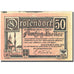 Banknote, Austria, Drosendorf, 50 Heller, château 1920 UNC(63) Mehl:FS 134a