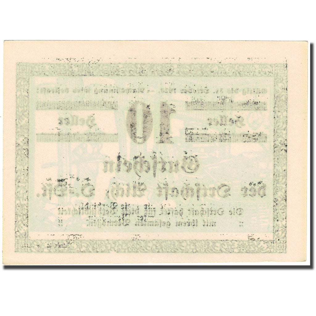Banknote, Austria, Ortschaft Aich, 10Heller, personnage 1920 UNC(63) Mehl:FS 10a