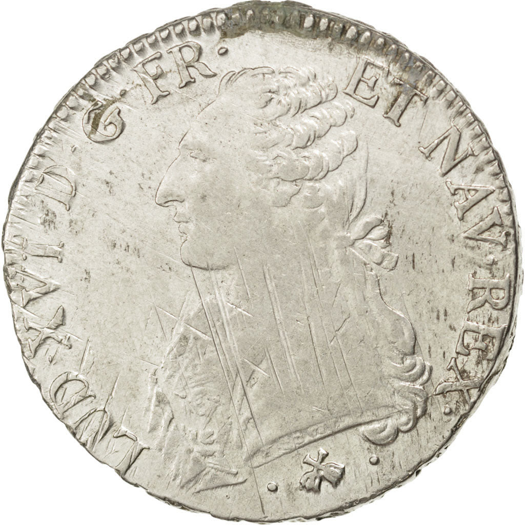 Louis XVI, Ecu aux branches d'olivier 1777 Bayonne, KM 564.9