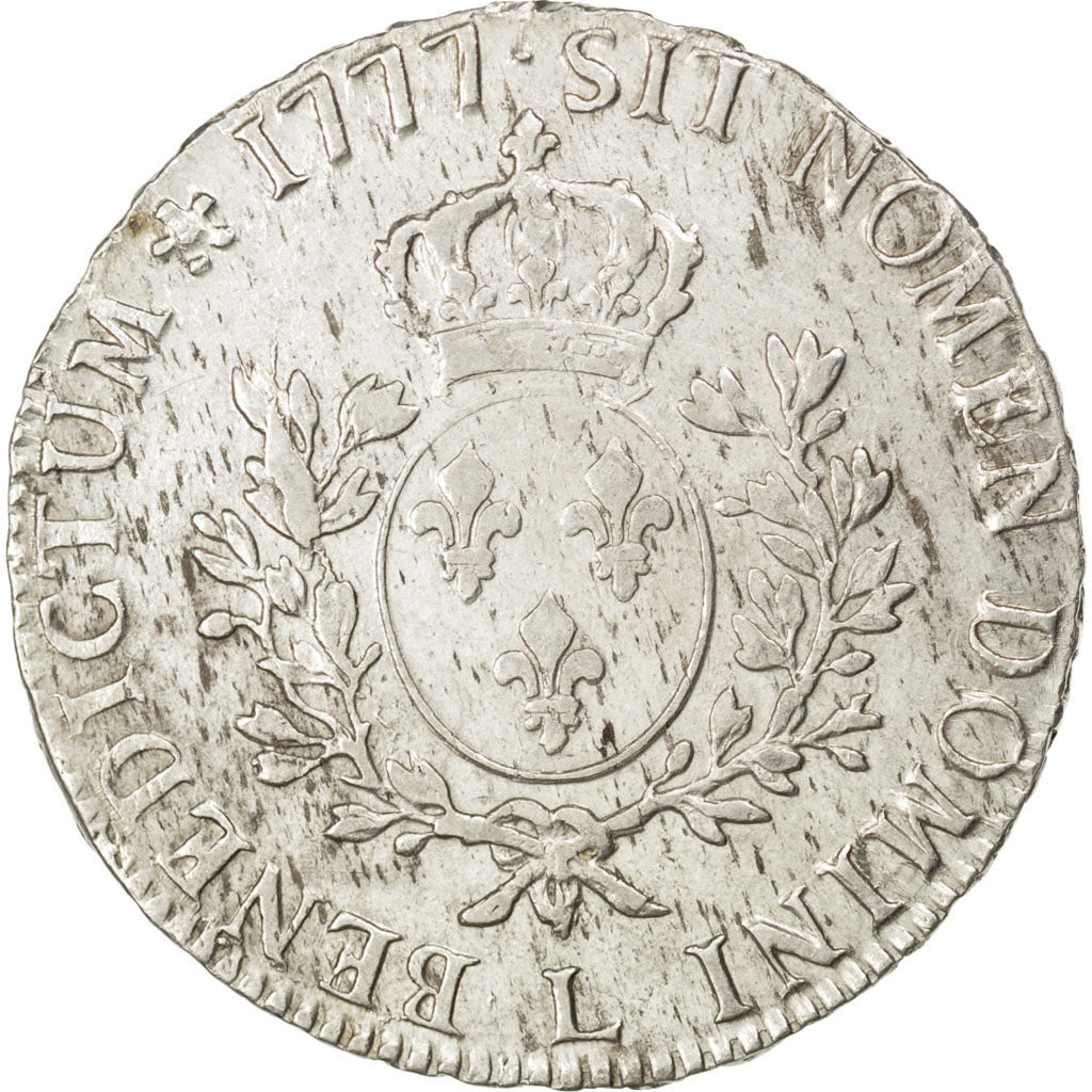 Louis XVI, Ecu aux branches d'olivier 1777 Bayonne, KM 564.9
