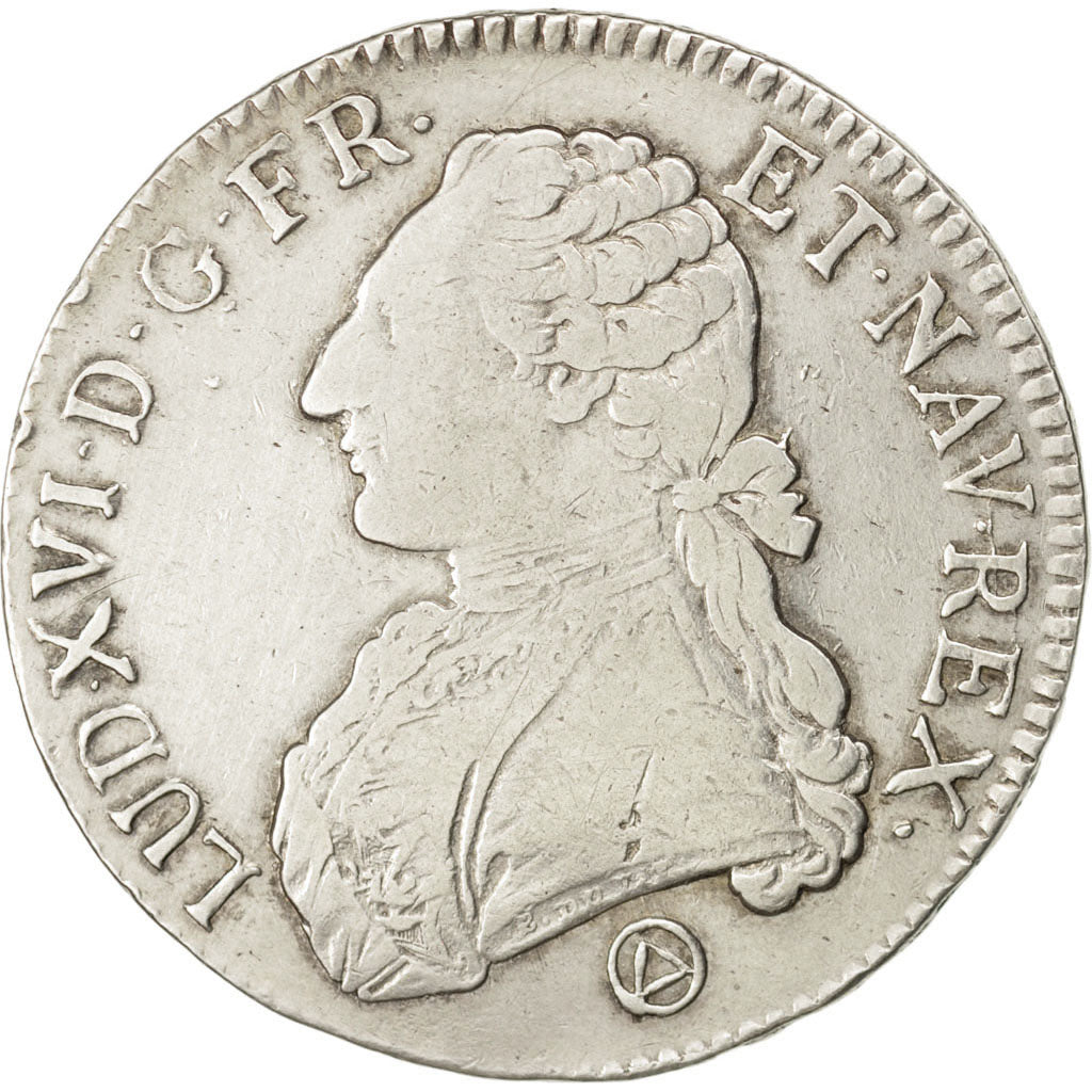 FRANCE, Écu aux branches d'olivier, ECU, 1777, Perpignan, KM #564.13, VF(20-25),