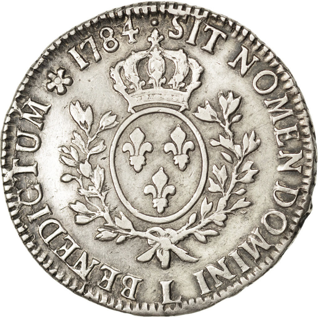 FRANCE, Écu aux branches d'olivier, ECU, 1784, Bayonne, KM #564.9, VF(30-35), ..