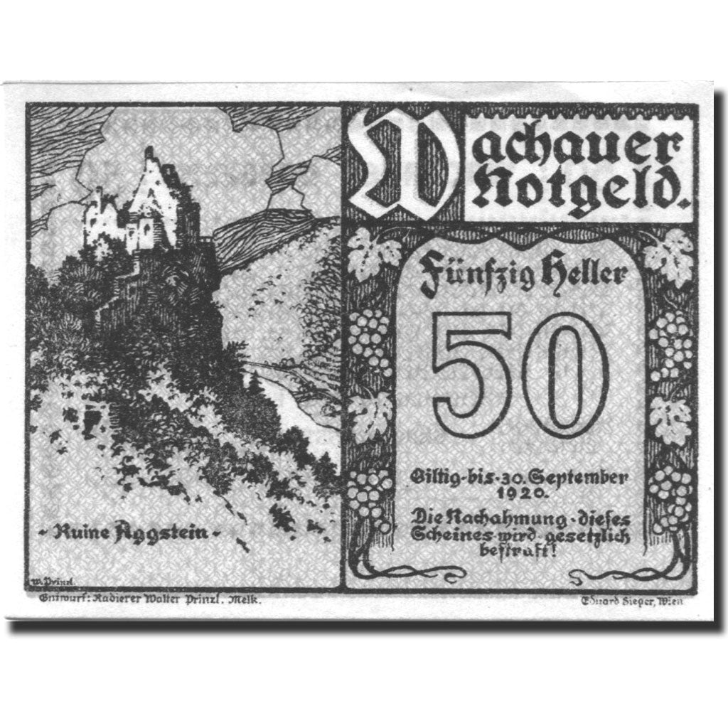 Banknote, Austria, Spitz an der Donau, 50 Heller 1920 UNC(63) Mehl:FS 1122.2IIa