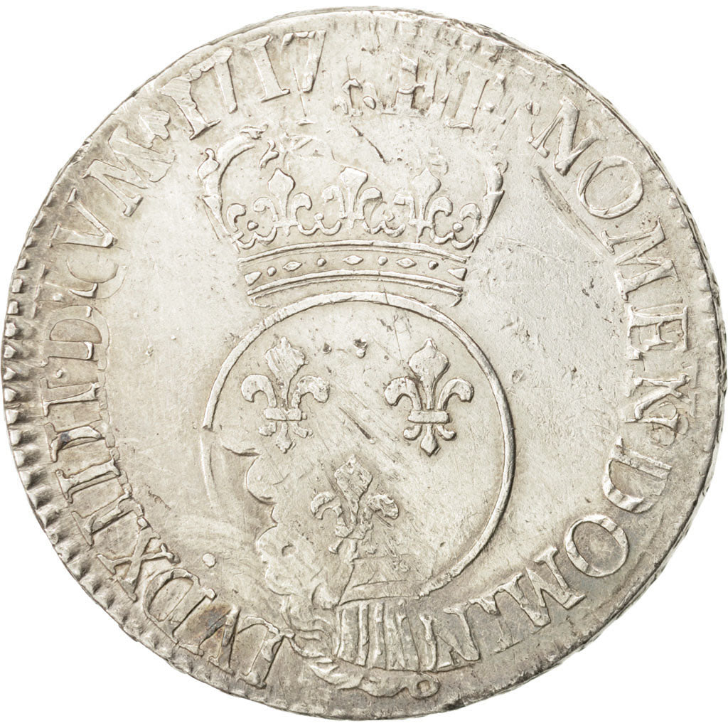 FRANCE, Ecu, 1717, KM #414, F(12-15), Silver, 30.63