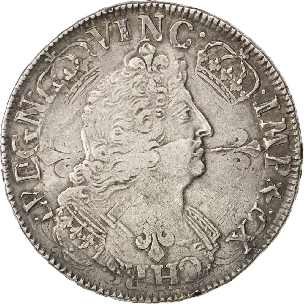 FRANCE, Ecu, 1694, KM #298, EF(40-45), Silver, Gadoury #217, 27.09