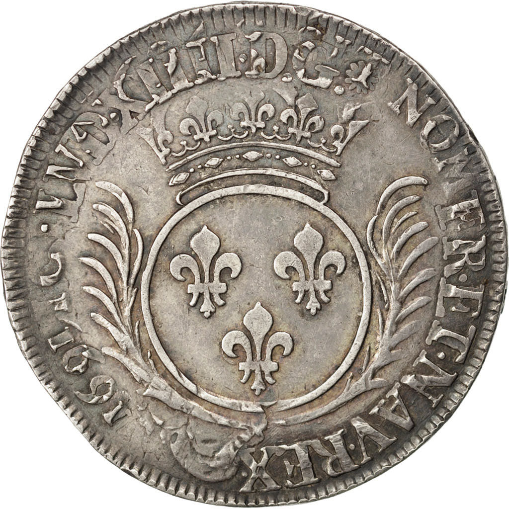 FRANCE, Ecu, 1694, KM #298, EF(40-45), Silver, Gadoury #217, 27.09