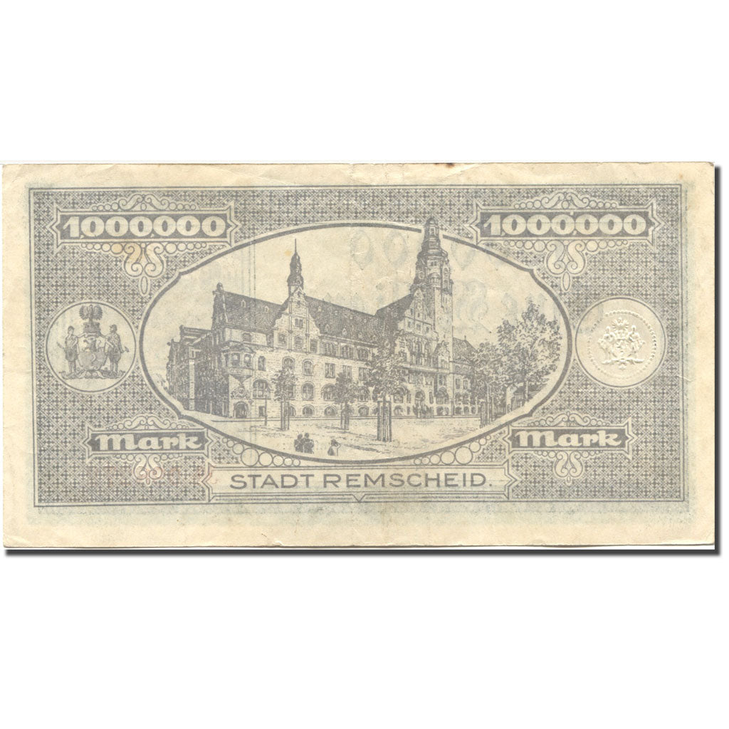 Billet, Allemagne, Remscheid, 1 Million Mark, Usine, 1923, 1923-08-11, TTB+