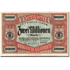 Banknote, Germany, Bergisch-Gladbach, 2 Millionen Mark, Blason, 1923 AU(55-58)