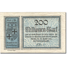 Banknote, Germany, Rhendt, 200 Millionen Mark, Blason 1923, 1923-08-28 EF(40-45)