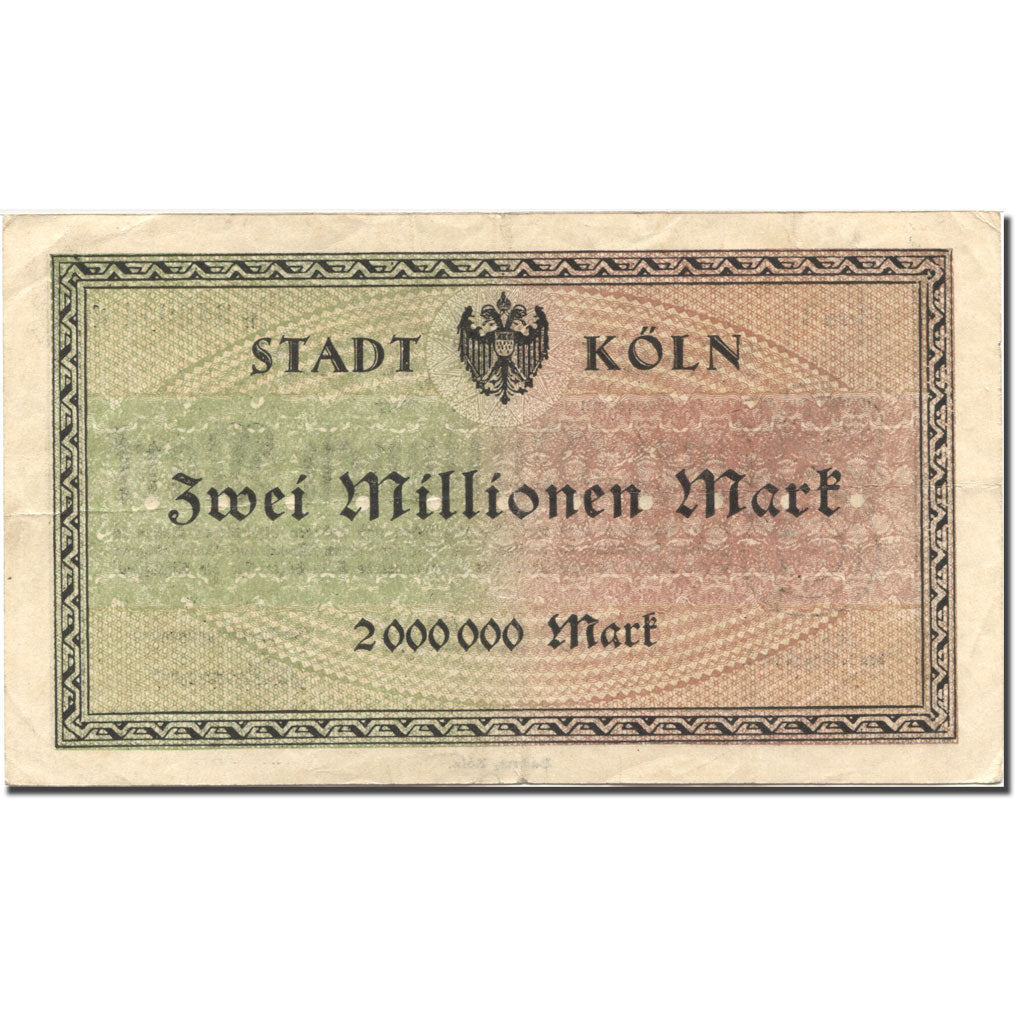 Banconote, Germania, Köln, 2 Millionen Mark, valeur faciale 1923-08-01 BB+