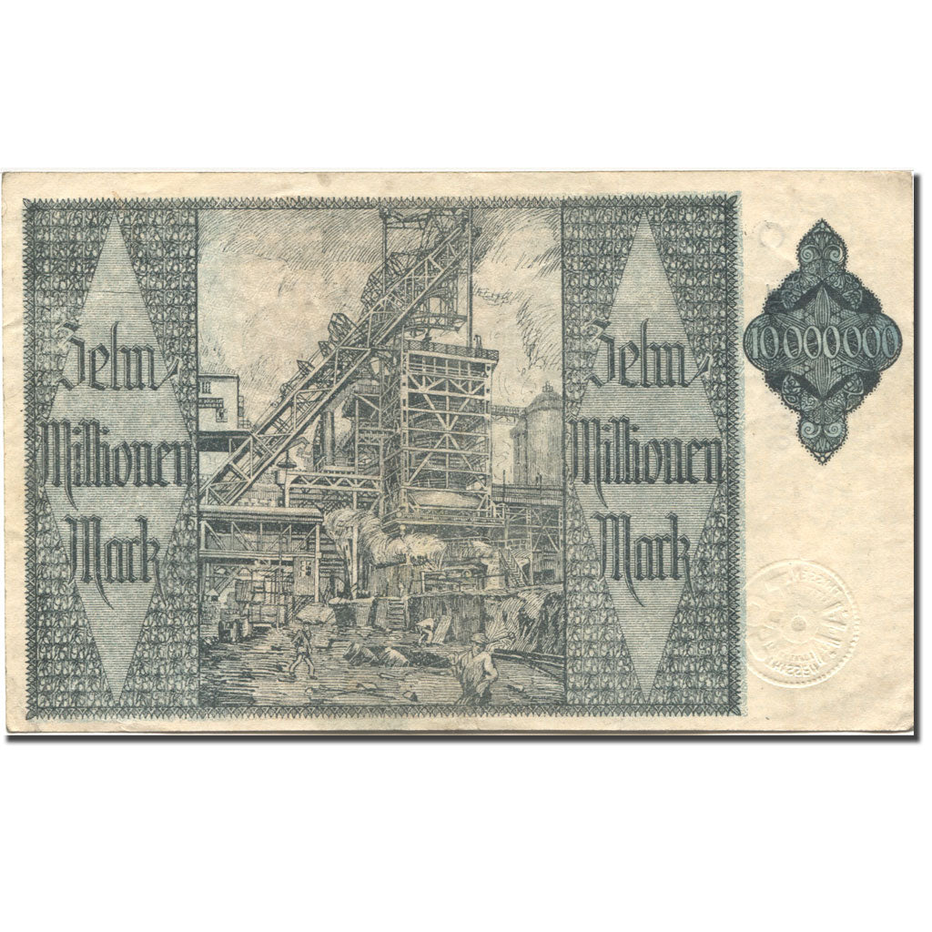 Banconote, Germania, Hamborn, 10 Millionen Mark, Usine, 1923, 1923-09-01, SPL-