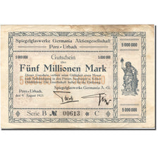 Banknote, Germany, Porz-Urbach, 5 Millionen Mark, Usine 1923-08-09 UNC(63)