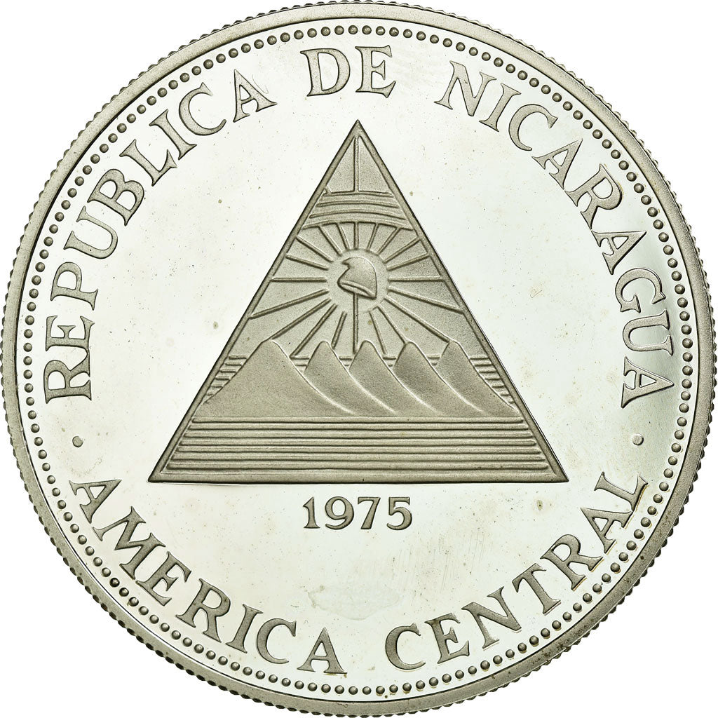 Coin, Nicaragua, 100 Cordobas, 1975, MS(65-70), Silver, KM:35