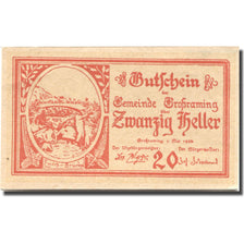 Banknote, Austria, Grossraming, 20 Heller, pont, 1920 UNC(63) Mehl:FS 296