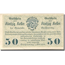 Banknote, Austria, Grossraming, 50 Heller, Forêt, 1920 UNC(63) Mehl:FS 296