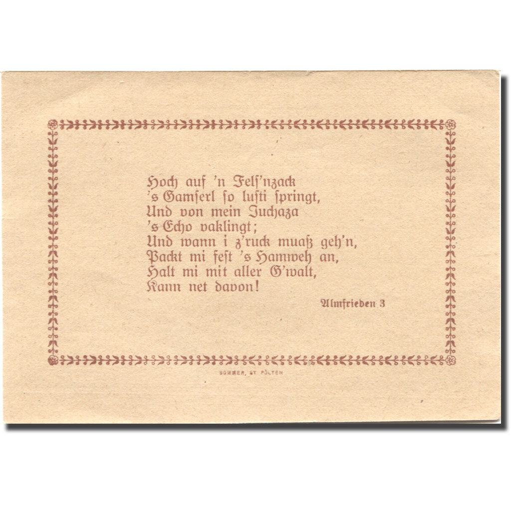 Billet, Autriche, Mitterbach, 75 Heller, montagne, 1920 SPL Mehl:FS 618b