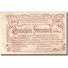 Banknote, Austria, Steinbach, 50 Heller, paysage, 1920 UNC(60-62) Mehl:FS 1024