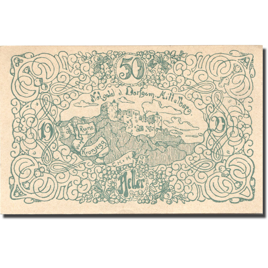 Banconote, Austria, Mittelberg, 50 Heller, ruine 1920-12-31, SPL Mehl:FS 158