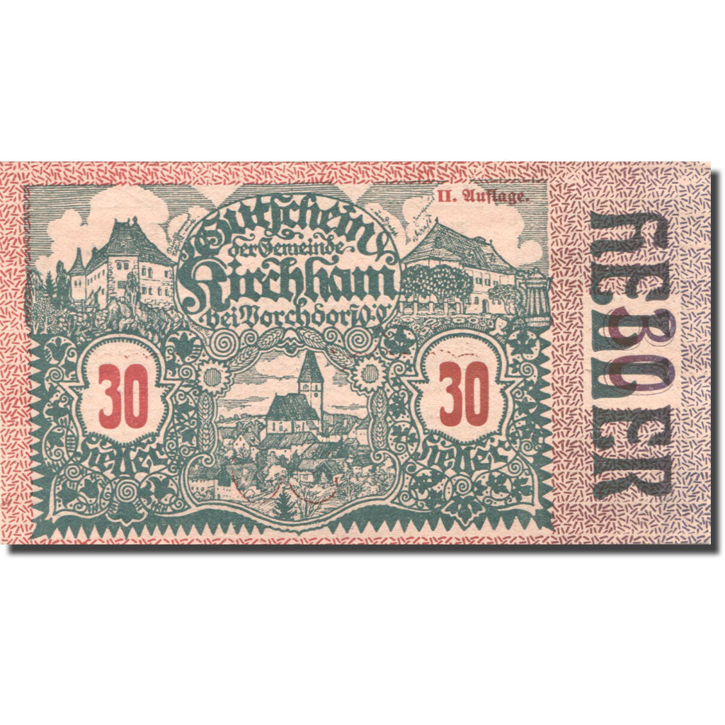 Banknote, Austria, Kirchham, 30 Heller, village, 1920, UNC(63) Mehl:FS 446