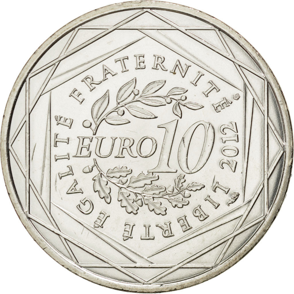FRANCE, 10 Euro, 2012, Paris, KM #1875, MS(63), Silver, 29, 10.00