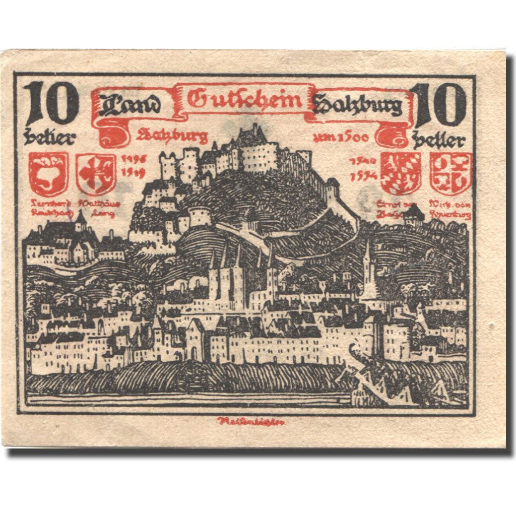 Banknote, Austria, Salzburg, 10 Heller, Blason, 1920, UNC(63), Mehl:FS 860II