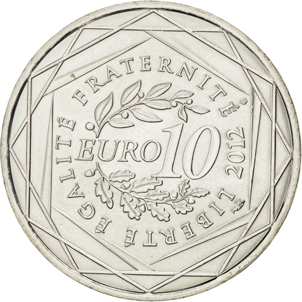 FRANCE, 10 Euro, 2012, Paris, KM #1878, MS(63), Silver, 29, 10.00