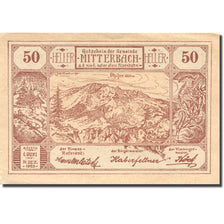 Billet, Autriche, Mitterbach, 50 Heller, montagne, 1920 SUP+ Mehl:FS 618b