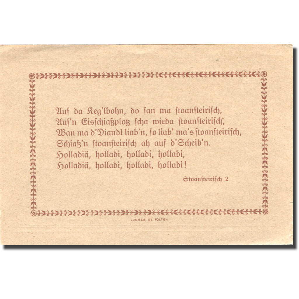 Billet, Autriche, Mitterbach, 50 Heller, montagne, 1920 SUP+ Mehl:FS 618b