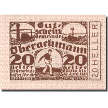 Banknote, Austria, Oberachmann 20Heller Usine 1, 1921 pink UNC(63) Mehl:FS 680b