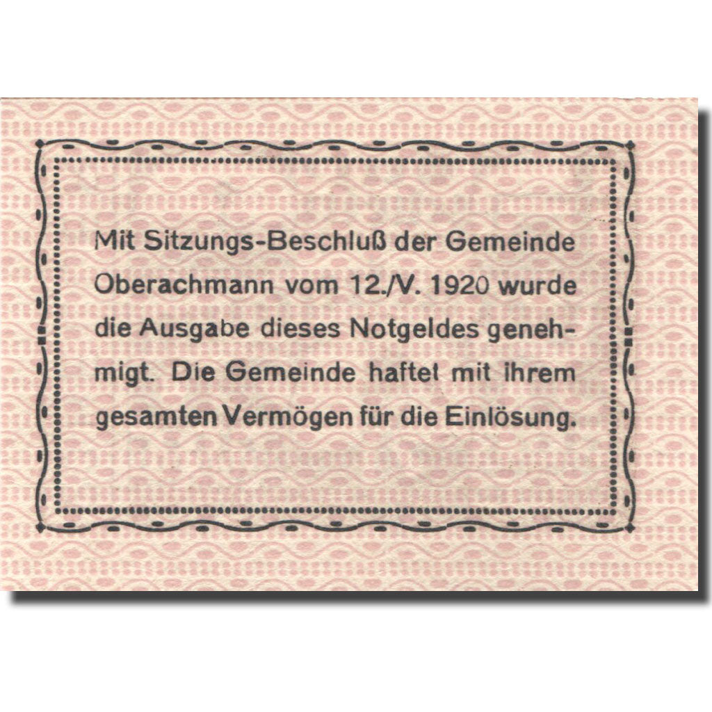 Banknote, Austria, Oberachmann 20Heller Usine 1, 1921 pink UNC(63) Mehl:FS 680b