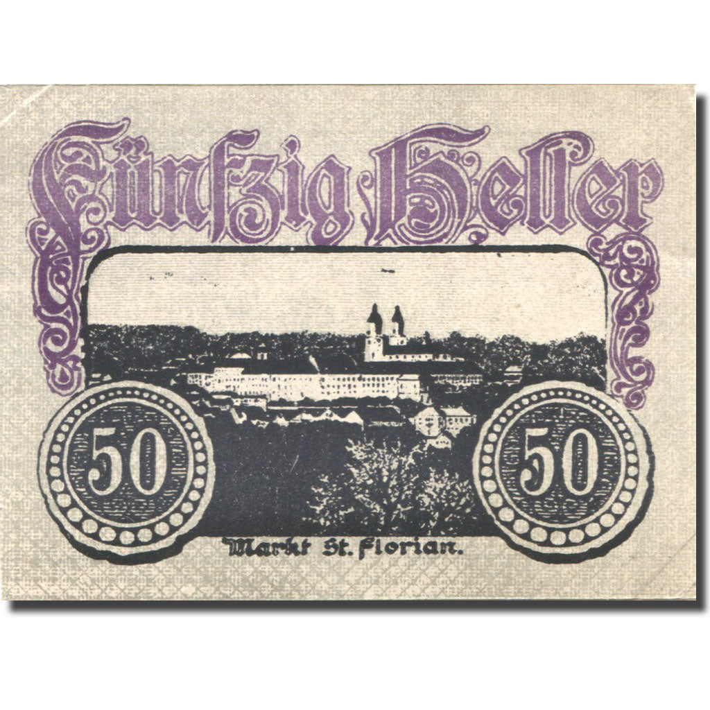 Banknote, Austria, St Florian, 50 Heller, Blason, 1920 AU(55-58) Mehl:FS 878I