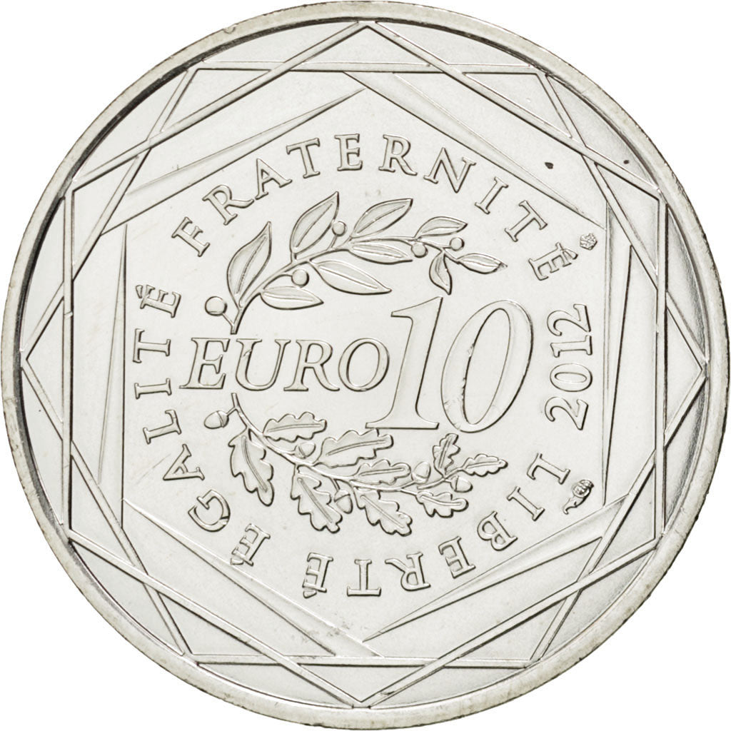 FRANCE, 10 Euro, 2012, Paris, KM #1876, MS(63), Silver, 29, 10.00