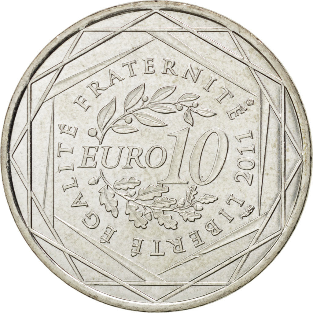 FRANCE, 10 Euro, 2011, Paris, KM #1734, MS(63), Silver, 29, 10.00