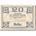 Banknote, Austria, Pinsdorf, 20 Heller, Maison, 1920 UNC(63) Mehl:FS 750