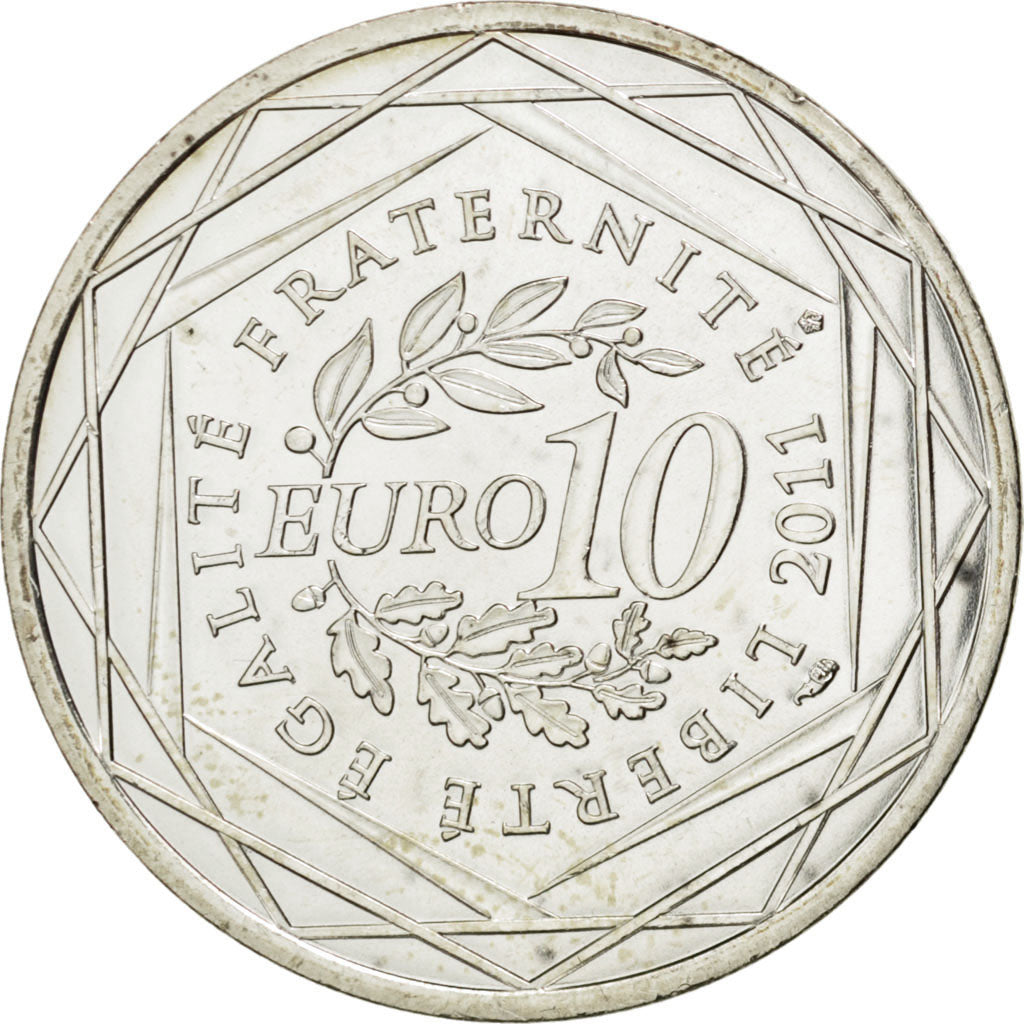 FRANCE, 10 Euro, 2011, Paris, KM #1735, MS(63), Silver, 29, 10.00