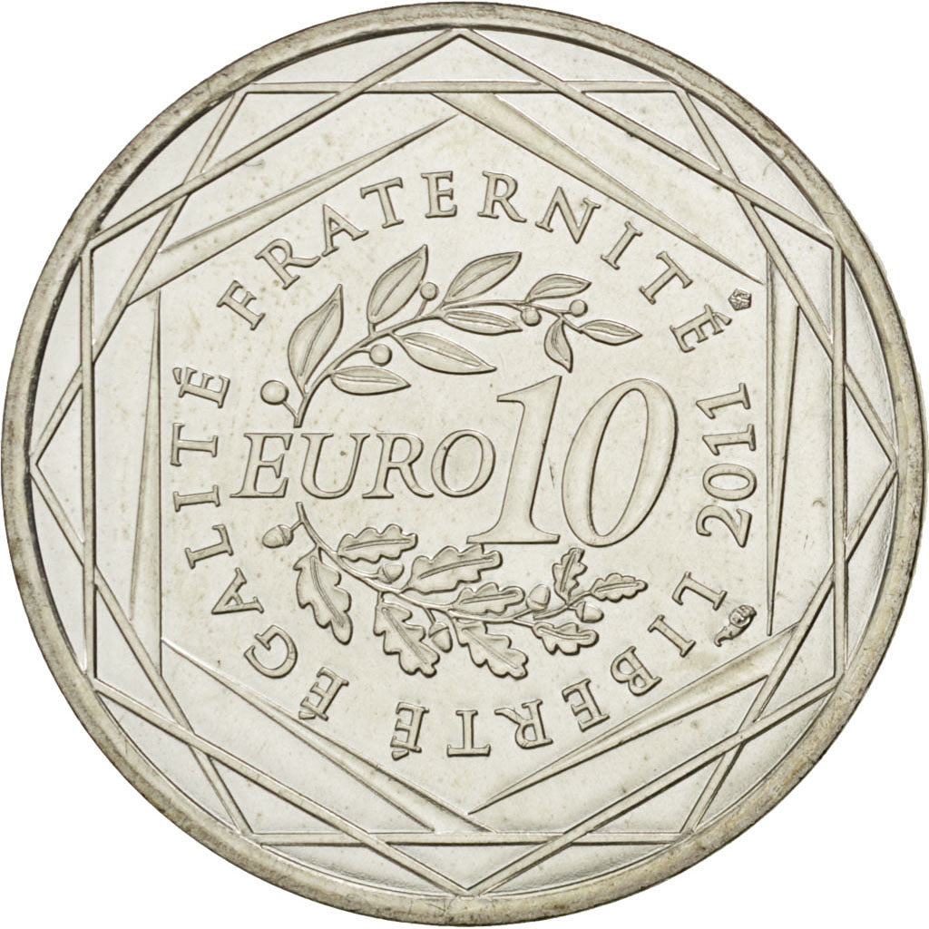 FRANCE, 10 Euro, 2011, Paris, KM #1733, MS(63), Silver, 29, 10.00