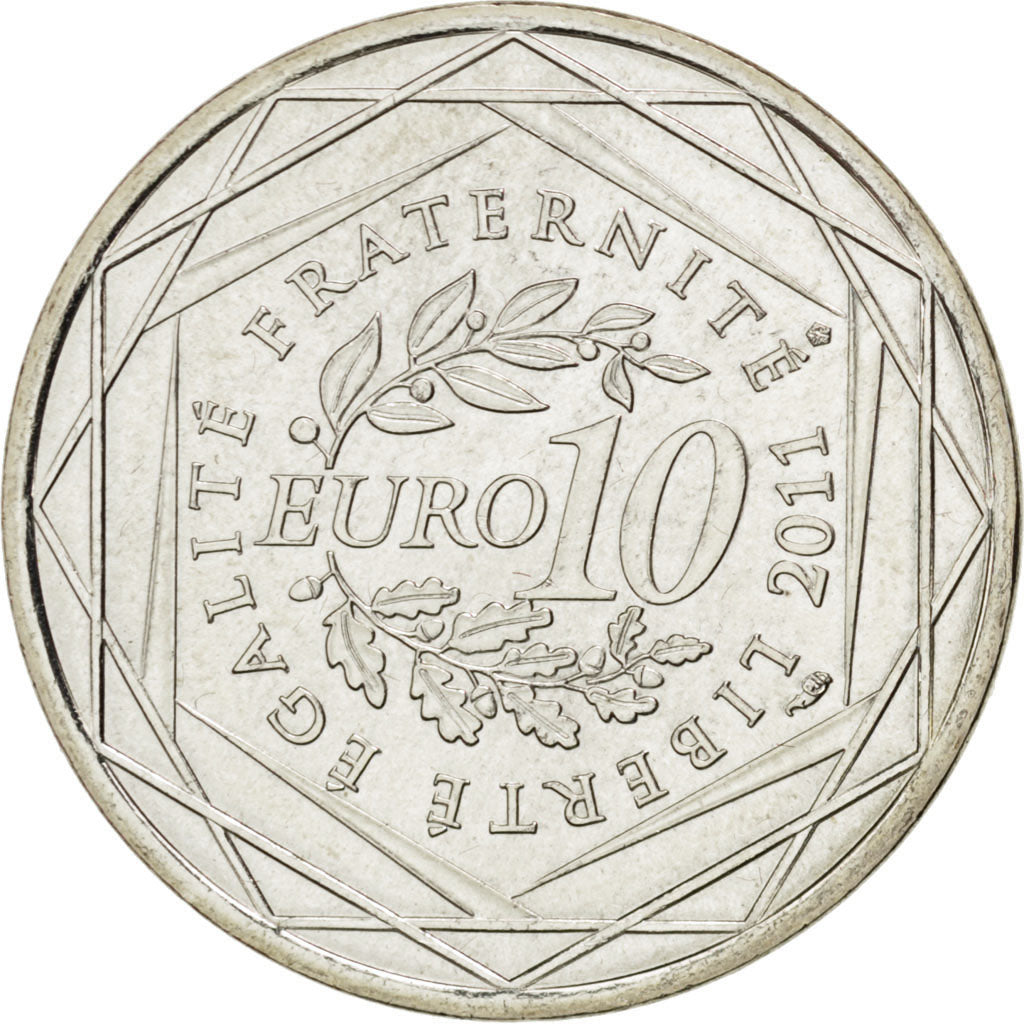 FRANCE, 10 Euro, 2011, Paris, KM #1739, MS(63), Silver, 29, 10.00