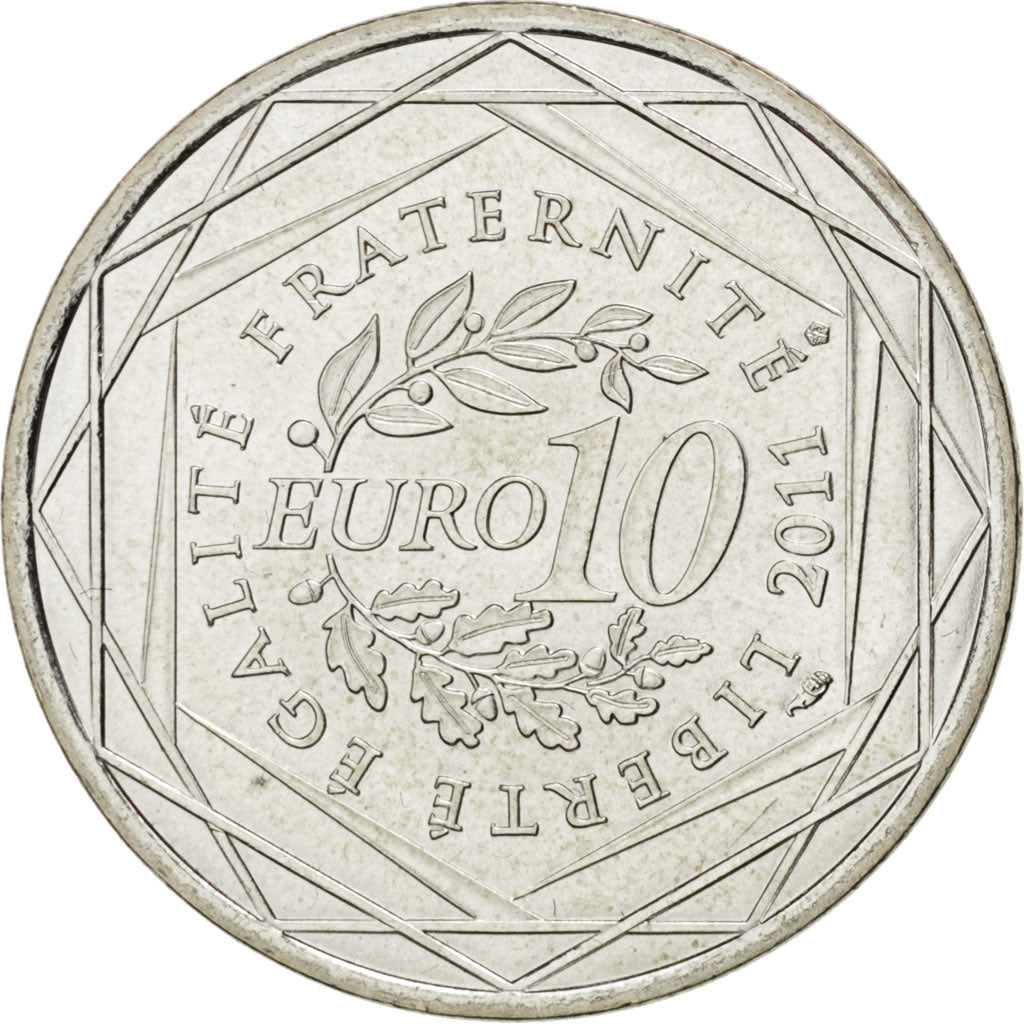 FRANCE, 10 Euro, 2011, Paris, KM #1752, MS(63), Silver, 29, 10.00