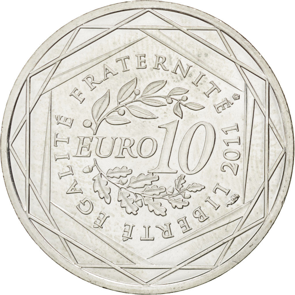 FRANCE, 10 Euro, 2011, Paris, KM #1742, MS(63), Silver, 29, 10.00