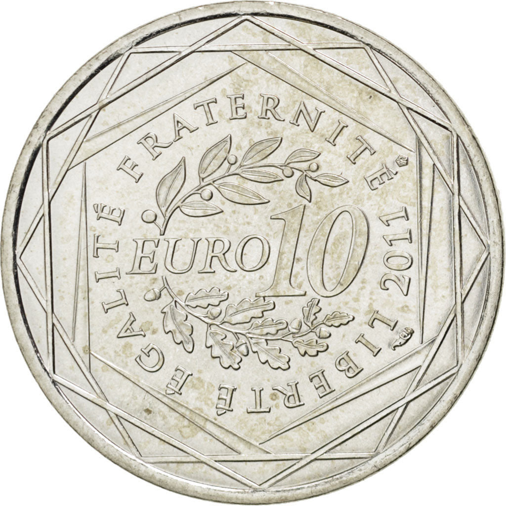 FRANCE, 10 Euro, 2011, Paris, KM #1746, MS(63), Silver, 29, 10.00